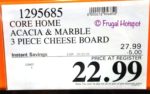 Core Kitchen Marble & Acacia Cheese Serve Board Set Costco Sale Price