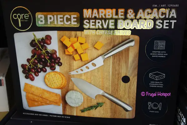 Core Kitchen Marble & Acacia Cheese Serve Board Set Costco