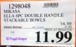 Mikasa Ella 6-Piece Double Handled Stackable Soup Bowls Costco Sale Price