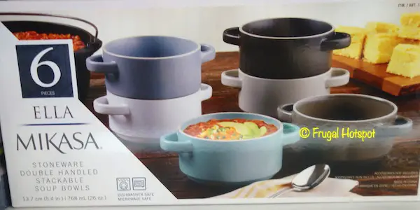 Mikasa Ella 6-Piece Double Handled Stackable Soup Bowls Costco