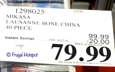 Mikasa Lausanne Bone China Dinnerware Service Costco Sale Price