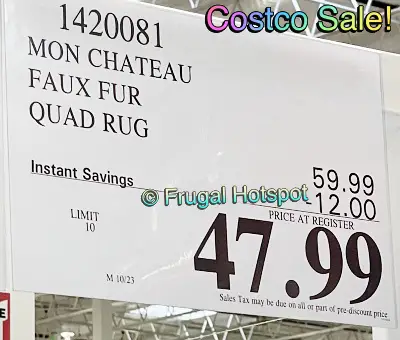 Mon Chateau Faux Fur Rug | Costco Sale Price