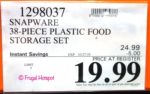 Snapware 38-Piece Plastic Food Storage Set Costco Sale Price Snapware 38-Piece Plastic Food Storage Set Costco Sale Price