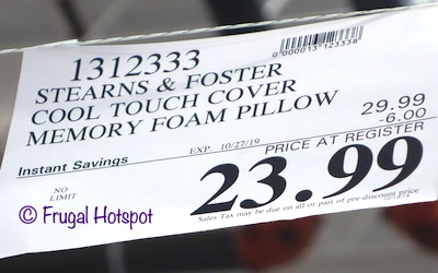 Stearns & Foster Memory Foam Pillow Costco Sale Price