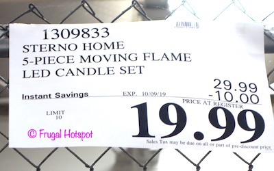Sterno Home 5-Pc Moving Flame LED Candle Set Costco Sale Price Sterno Home 5-Pc Moving Flame LED Candle Set Costco Sale Price
