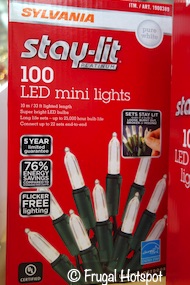 Sylvania Stay-Lit Mini White Lights 100-count Costco