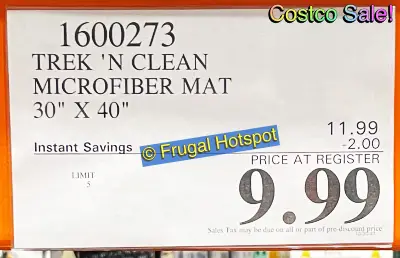 Trek N Clean Microfiber Floor Mat | Costco Sale Price | Item 1600273