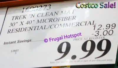 Trek n Clean microfiber mat Costco Sale Price