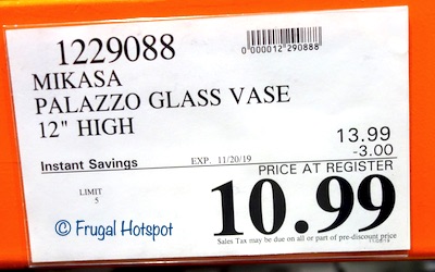 Mikasa Palazzo Crystal Vase Costco Sale Price