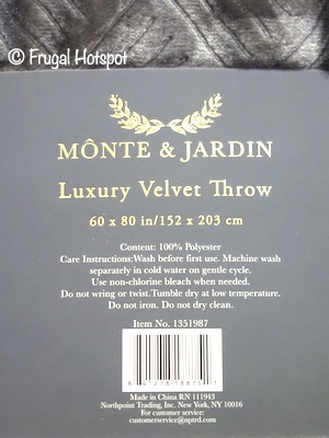Monte & Jardin Velvet Throw Costco