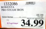 Rowenta Pro Steam Iron Costco Sale Price