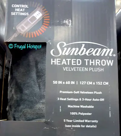 Sunbeam Electric Heated Throw Velveteen Plush Costco