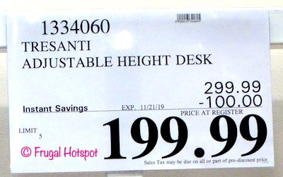 Tresanti Adjustable Height Desk Costco Sale Price