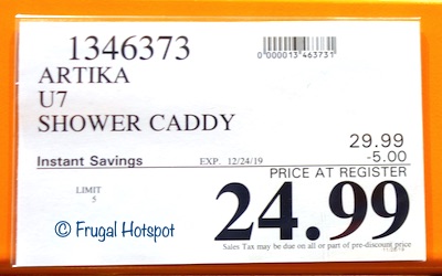 Artika U7 Shower Caddy Costco Sale Price