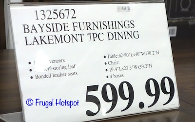 Bayside Furnishings Lakemont 7-Piece Dining Set Costco Price