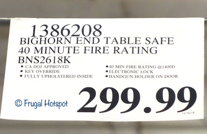 Bighorn End Table Safe Costco Price