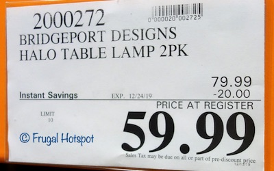 Bridgeport Designs Halo Table Lamp Costco Sale Price Bridgeport Designs Halo Table Lamp Costco Sale Price
