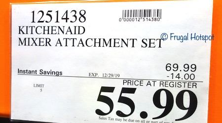 KitchenAid Mixer Attachment Set Costco Sale Price