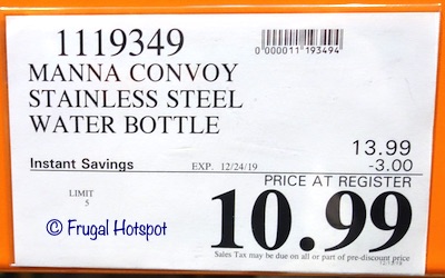 Manna Convoy Water Bottle Costco Sale Price