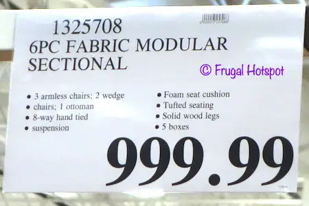 Norris Fabric Modular Sectional 6-Piece Costco Price