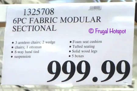Costco - Norris Fabric Modular Sectional 6-Pc $999.99