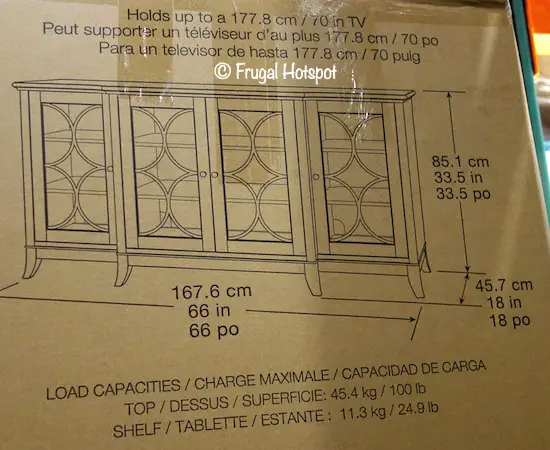 Northridge Home Vega 66 Accent Console Dimensions Costco