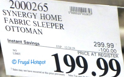 Synergy Home Drayper Fabric Sleeper Ottoman Costco Sale Price Synergy Home Drayper Fabric Sleeper Ottoman Costco Sale Price