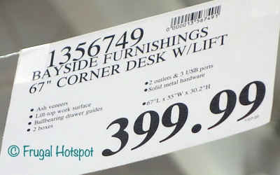 Bayside Furnishings 67 Corner Desk with Lift Costco Price Bayside Furnishings 67 Corner Desk with Lift Costco Price