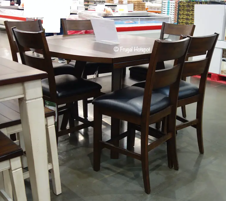 Bayside Furnishings Square to Round Dining Set 7 Pc Costco Display