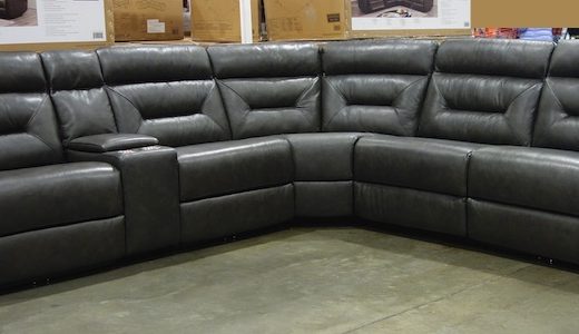 Corry Leather Power Reclining 6-Pc Sectional Costco Display
