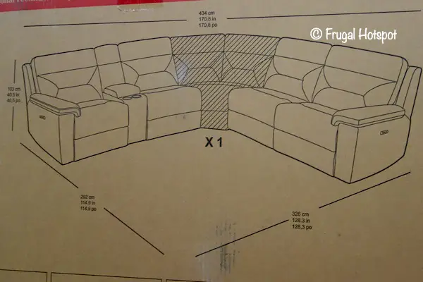 Corry Leather Power Reclining 6-Pc Sectional Dimensions Costco