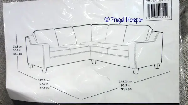 Ellendale Fabric Sectional Dimensions Costco