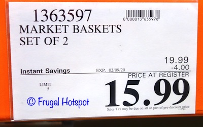Market Baskets 2-Pack Costco Sale Price