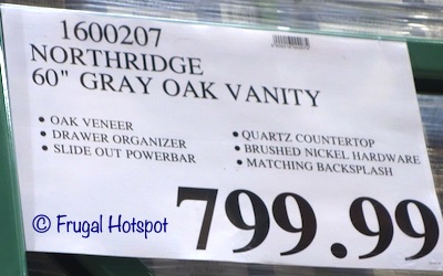 Northridge Home 60 Gray Oak Bathroom Vanity Costco Price