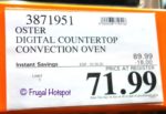 Oster Digital Countertop Convection Oven Costco Sale Price
