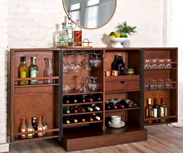 Pike & Main Amherst Chevron Bar Cabinet Costco