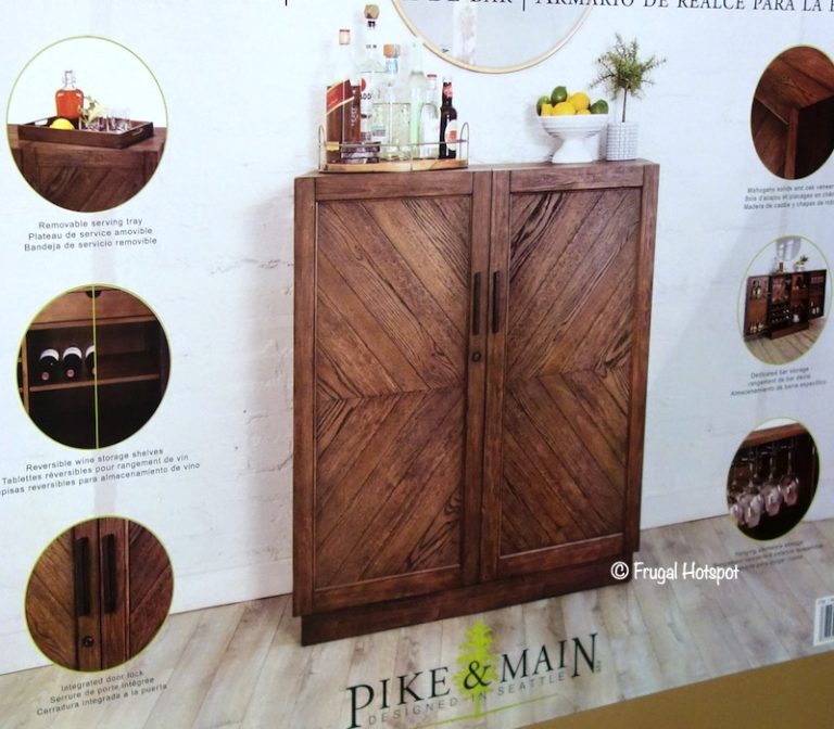 Costco Sale - Pike & Main Amherst Chevron Bar Cabinet $349.99