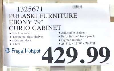 Costco Pulaski Furniture Ebony 79 Curio Cabinet 429 99