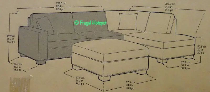 Thomasville Fabric Sectional with Ottoman Dimensions Costco