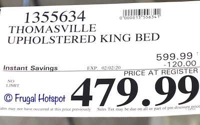 Thomasville Upholstered Bed King Costco Sale Price