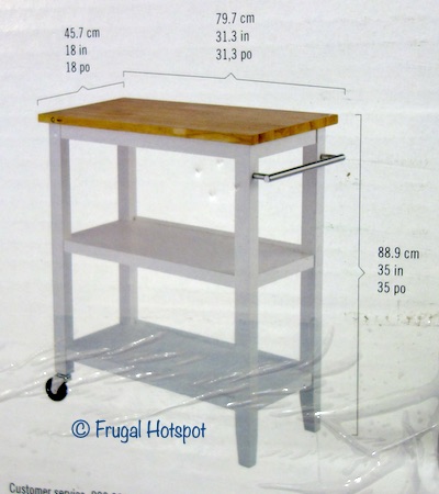 Trinity 3-Tier Wood Kitchen Cart Dimensions Costco