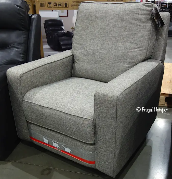 Costco Sale True Innovations Gray Fabric Swivel Glider Recliner