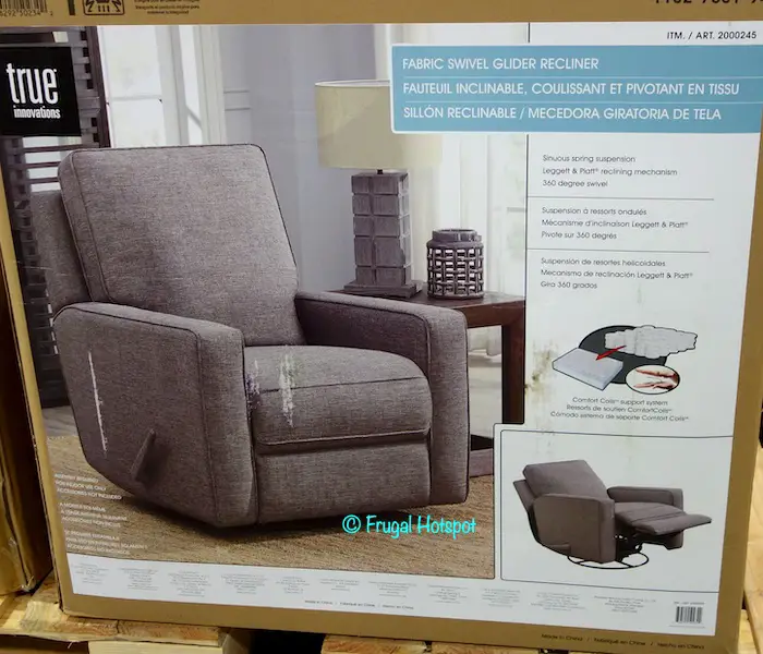 True Innovations Gray Fabric Swivel Glider Recliner Costco True Innovations Gray Fabric Swivel Glider Recliner Costco