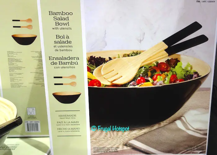 Bamboo Salad Bowl with Utensils Costco