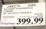 Bayside Furnishings Corbin 68 Accent Console Costco Sale Price