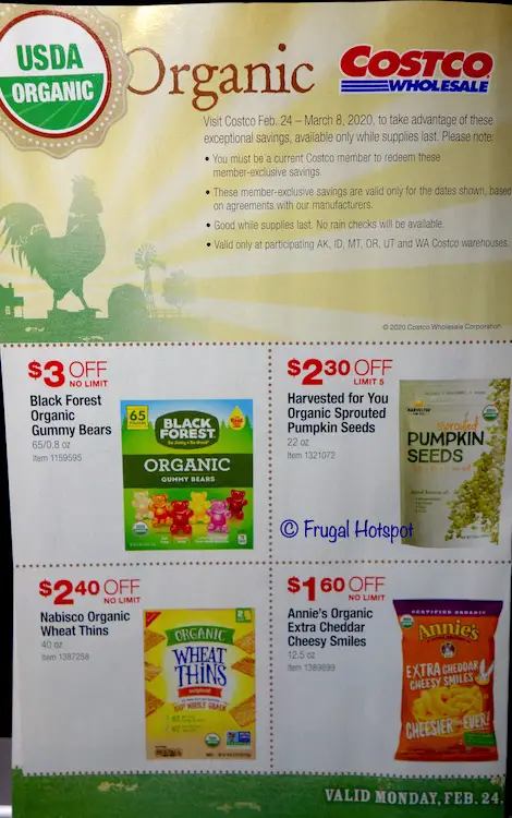 Costco Organic Coupon Book February : March 2020 Page 1