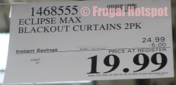 Eclipse Max Blackout Curtain 1468555 | Costco Sale Price