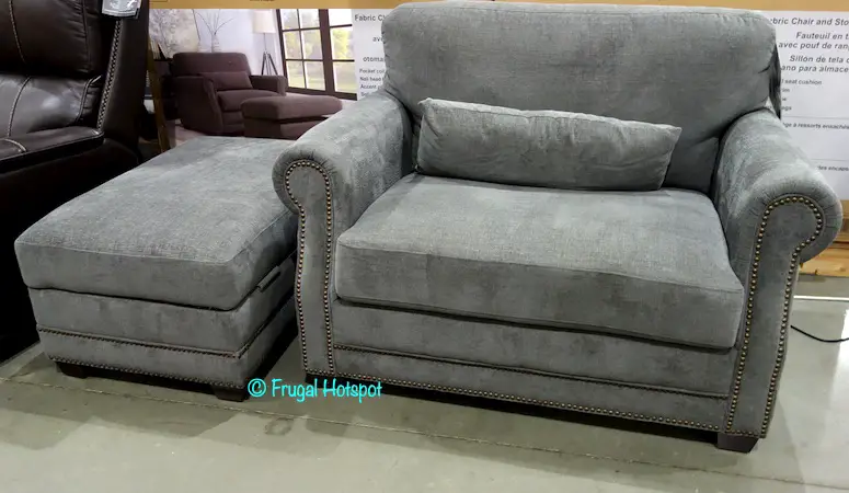 Fabric Chair with Storage Ottoman Costco Display