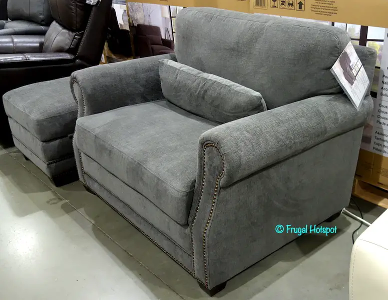 Fabric Chair with Storage Ottoman Costco Display