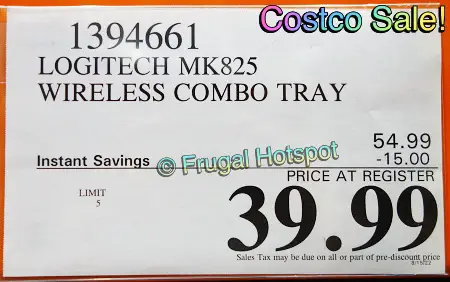 Logitech MK825 Keyboard & Mouse | Costco Sale Price